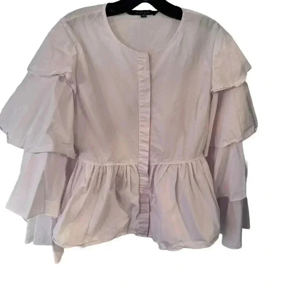 Walter Baker Women's Size Small Light Pink Tiered Ruffle Sleeves - Picture 2 of 9